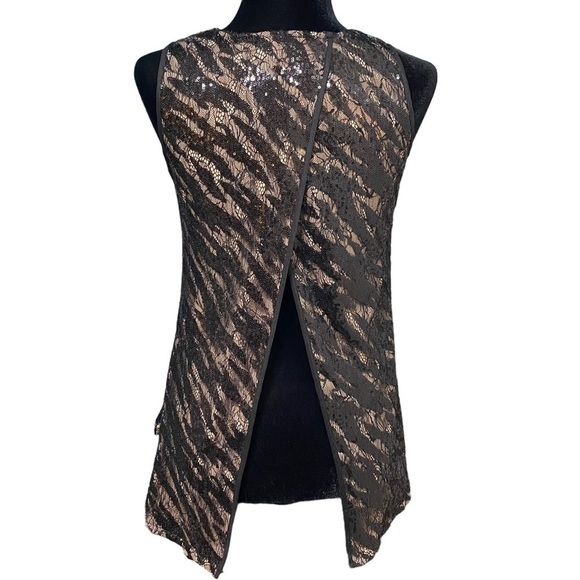 MM Couture Split Back Sequin Lace Sleeveless Top Small NWT Whimsigoth Y2K - Picture 6 of 9